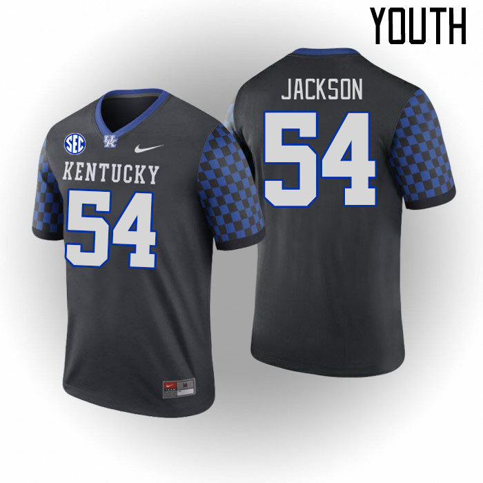 Youth #54 D'Eryk Jackson Kentucky Wildcats College Football Jerseys Stitched Sale-Black